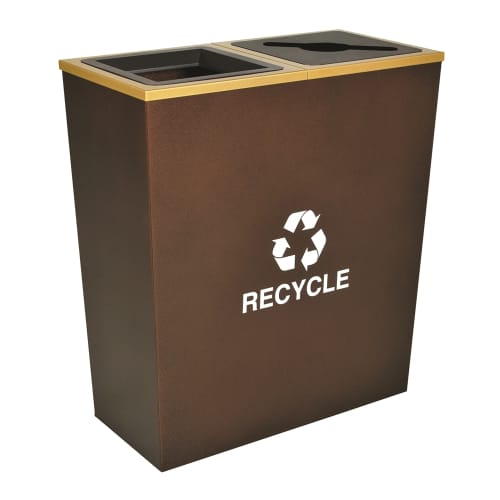 Ex-Cell Kaiser Metro Collection 36 Gallon Capacity Two-Stream Recycle, Hammered Copper